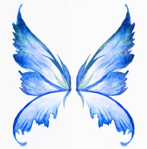 Wings Watercolor, Fairy Wings Drawing, Periwinkle Fairy, Blue Fairy Wings, Fairy Wing Tattoos, Alas Tattoo, Draw Painting, Fairy Drawings, Wings Drawing