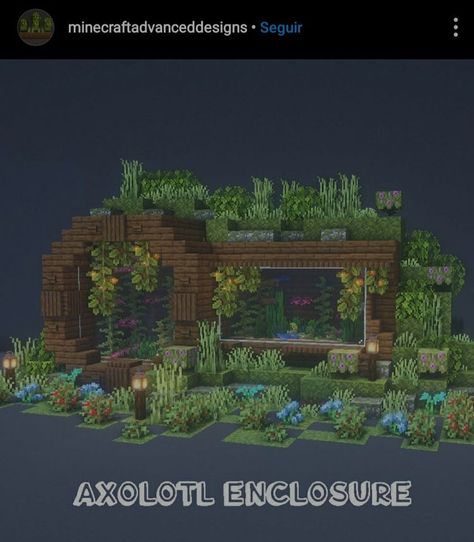 Axolotl Enclosure, Chalet Minecraft, Villa Minecraft, Easy Drawing Ideas For Beginners, Minecraft Cool, Construction Minecraft, Minecraft Garden, Minecraft Decoration, Enclosure Design