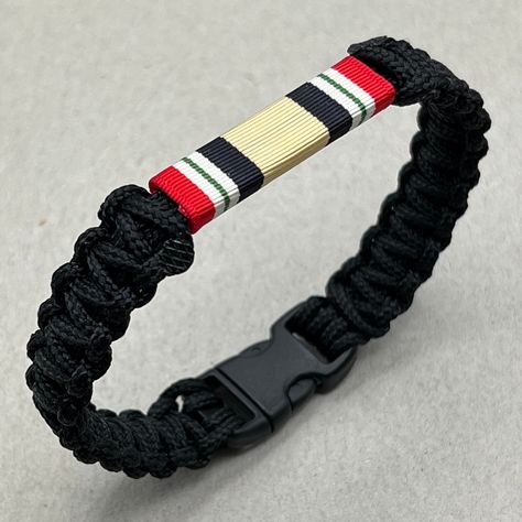 Iraq Veteran medal ribbon paracord bracelet, Army Navy Air Force Marine Corps gift, wounded warrior, Veteran's day gift, military jewelry by SoulFocusParacord on Etsy Marine Corps Gift, Medal Ribbon, Navy Air Force, Military Jewelry, Military Ribbons, Wounded Warrior, Veterans Day Gifts, Ribbon Bracelets, Army & Navy