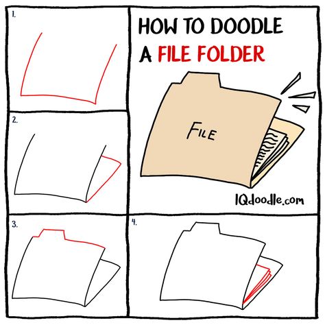 How to Doodle a File Folder Folder Drawing Ideas, Folder Doodles, How To Doodle, Visual Note Taking, Doodle A, Doodle Doodle, Note Doodles, Doodle Notes, Folder Design