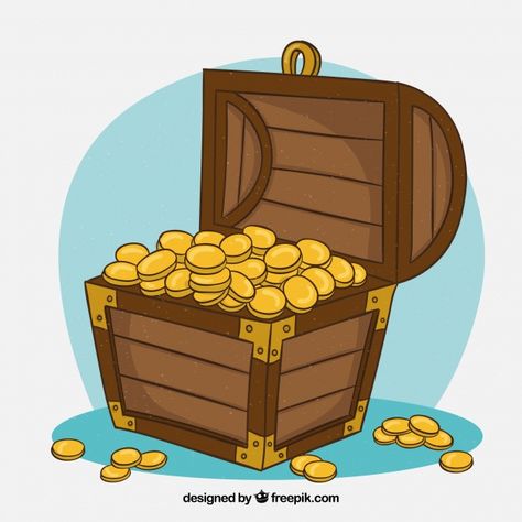 Treasure box background Free Vector Treasure Drawing, Treasure Painting, Pirate Cookies, Box Background, Character Game, Class Theme, Affiliate Background, Savings Challenges, Oyster Shells