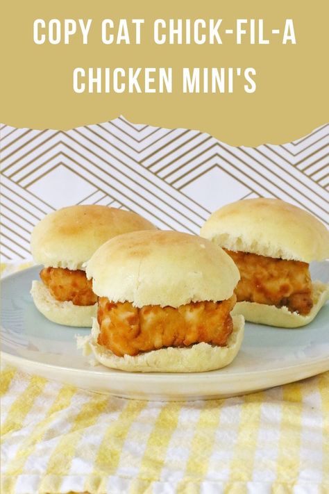 Chic Fil A Mini Biscuits, Copycat Chicken Minis, Chicken Minis Copycat, Chicken Minis Chick Fil A, Soup And Salad Combo, Chicken Minis, Pork Sandwiches, Breakfast Biscuits, Chicken And Biscuits