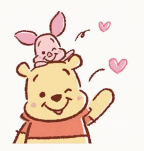 Piglet Drawing, Winnie The Pooh Gif, Artistic Drawings, Winnie The Pooh Drawing, Pooh Winnie, Disney Doodles, Winnie The Pooh And Piglet, Kawaii Wallpapers, Pooh And Piglet