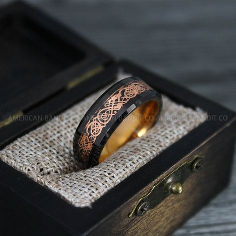 Vikings Ring, Dragon Ring, Dragon Scroll Ring, Vikings Wedding Band, Black Wedding Band, Rose Gold Wedding Band, Rose Gold Ring Viking Wedding Band, Viking Style Engraved Ring, Men’s Wedding Rings Dragon, Black Zirconium Viking Ring, Adjustable Engraved Viking Rings, Viking Wedding, Couples Ring Set, Dragon Ring, Black Wedding Band