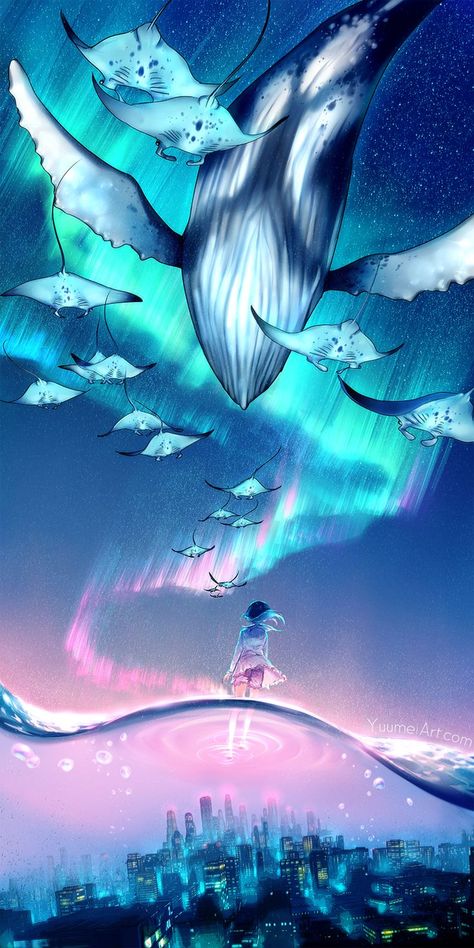 Yuumei Art, Art And, Whale Art, 판타지 아트, Drawing Tutorials, Art Anime, Anime Artwork, Fantasy Landscape, Scenery Wallpaper