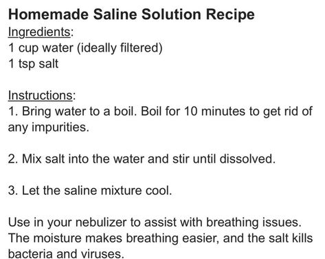 Saline Solution For Nebulizer, Saline Solution, Natural Products, Doterra, Ingredients Recipes, Natural Remedies, Health And Beauty, Let It Be, Health