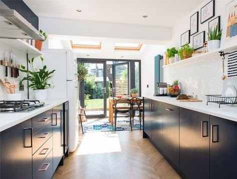 Kitchen Ideas Victorian, Terraced House Kitchen, Victorian Terrace Kitchen, House Kitchen Ideas, Victorian Terrace Interior, Terrace Kitchen, Galley Kitchen Design, Open Plan Kitchen Living Room, Best Kitchen Designs