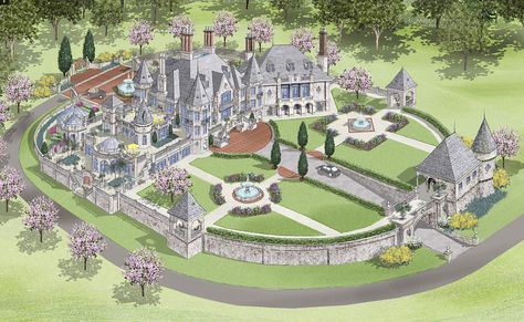 ARCHITECTURE – another great example of beautiful design. Lavish European Castle Design By D’Alessio Inspired Architectural Designs Manhwa Castle, Small Castle House Plans, Small Castle House, Castle House Modern, Castle Style Homes, Castle Layout, Castle House Plans, Castle Floor Plan, Castle Plans