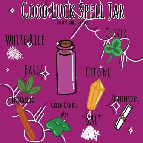 Spell Jars For Luck, Luck Spell Jar Witchcraft, Luck And Success Spell Jar, Popularity Spell Jar, Luck Spell Jar Recipe, Luck Spells Witchcraft Jar, How To Make A Good Luck Spell Jar, Loyalty Spell Jar, Friendship Spell Jar Ingredients