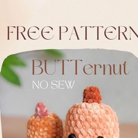 Crochet Butternut Squash, Market Patterns, Amigurumi Food, Crochet Beginners, Instagram Pattern, Crochet Plushies, Crochet Fruit, Crochet Fun, Crochet Food