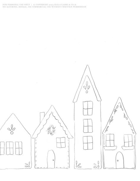 Christmas Town Cutout, Christmas Village Houses Template, Free Printable Christmas Village Window Stencil, Christmas Window Template Free Printable, Christmas Village Template, Window Template, Diy Christmas Window, Pottery Templates, Village Drawing