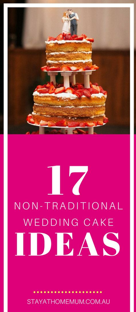 Flaunt your unique style with a wedding cake that is fun and non-traditional.. Non Traditional Wedding Cake Ideas, Wedding Cake Alternatives Cheap, Non Traditional Wedding Cakes, Unconventional Wedding Cake, Cake Alternatives, Nigerian Traditional Wedding, Wedding Cake Alternatives, Traditional Wedding Cakes, Diy Wedding Cake