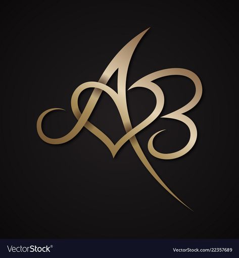 Letter ab love Royalty Free Vector Image - VectorStock B Letter Images, Ab Tattoo, خواتم خطوبة, Alphabet Tattoo Designs, Love Wallpaper Download, B Design, Stylish Alphabets, Graffiti Lettering Fonts, Wedding Logo Design