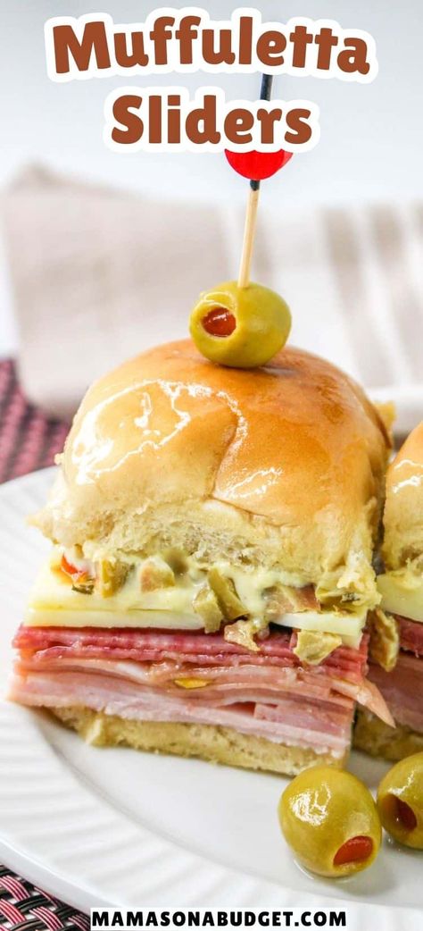 Muffuletta Recipe, Muffuletta Sandwich, Football Appetizers, Buttery Rolls, Olive Spread, Easy Dinner Options, Ham Dinner, Game Day Party, Italian Meats