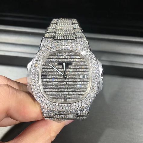 Gold Diamond Watch, Gold Diamond Watches, Jewelry Watch, Patek Philippe Nautilus, Diamond Gold, Patek Philippe, Nautilus, Diamond Watch, Pave Diamonds