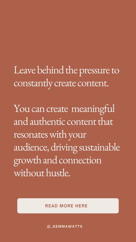 Leave behind the pressure to constantly create content. Learn how to create meaningful and authentic content that resonates with your audience, driving sustainable growth and connection. Sustainable business | soul led business | feminine business | gentle marketing | gentle business | content creation strategies | content creation ideas Quiet Marketing, Gentle Business, Content Creation Ideas, Branding Checklist, Business Strategy Management, Feminine Business, Conscious Business, Goal Getter, Small Business Organization