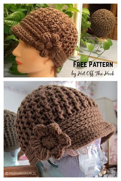 Crochet Hats Free Pattern Ladies Chunky, Crochet Pillbox Hat Pattern Free, Cool Crochet Hats Free Pattern, Crochet Flapper Hat Free Pattern, Crochet Hat With Brim Pattern, Crochet Hat For Women Free Pattern, Crochet Vintage Hat Pattern Free, Free Crochet Pattern For Hats, Double Crochet Hat Pattern Free