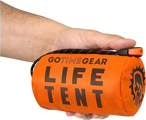 Go Time Gear Life Tent Emergency Survival Shelter – 2 Person Emergency Tent – Use As Survival Tent, Emergency Shelter, Tube Tent, Survival Tarp - Includes Survival Whistle & Paracord Emergency Tent, Backpack Survival Kit, Car Survival Kits, Survival Tent, Space Blanket, Tent Set Up, Emergency Survival Kit, Storm Shelter, Emergency Shelter