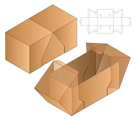 Box packaging die cut template design. 3d mock-up 2263822 Vector Art at Vecteezy Unique Packaging Box, Box Packaging Templates, Packaging Die Cut, Die Cut Boxes, Paper Box Diy, Packaging Template Design, Paper Box Template, Packaging Template, Handmade Packaging