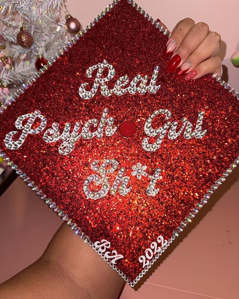 At Your Cervix Graduation Cap, Hbcu Grad Cap Ideas, Cap Ideas For Psychology, Graduation Caps For Psychology Majors, Future Therapist Graduation Cap, Masters Psychology Graduation Cap, Red Graduation Cap Decoration, Big Fish Graduation Cap, Airbrush Graduation Cap