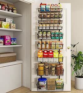 Best Back Of Door Storage, Deep Baskets, Door Pantry Organizer, Organizer Pantry, Door Spice Rack, Pantry Door Organizer, Wall Spice Rack, Hanging Spice Rack, Wall Mounted Spice Rack