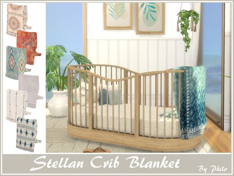 philo's Stellan Crib Blanket Furniture Mods, Sims Finds, Furniture Cc, Sims 4 Male Clothes, Sims 3 Mods, Sims Baby, Cc Sims4, Cc Furniture, Sims 4 Bedroom