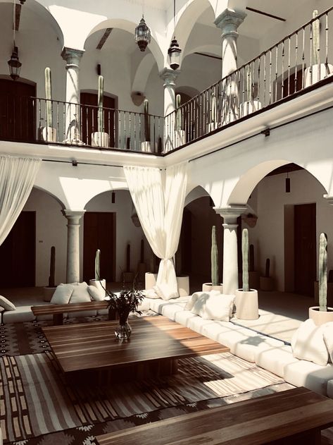 Photo 17 of 17 in An Artisanal Mezcal Maker Opens an Intoxicatingly Muted Hotel in Oaxaca - Dwell Oaxaca City Mexico, Oaxaca City, Courtyard House Plans, Moroccan Interiors, Village House Design, Courtyard House, Dream House Interior, Dream House Exterior, Colonial House