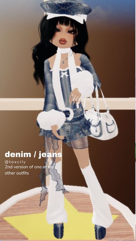 denim / jeans- dti / dress to impress Dti Roblox Theme Tudor Period, Dti Roblox Jeans And Denim Theme, Dress To Impress Roblox Game Outfit Ideas Theme Retro Glamour, Dti Outfits Jeans And Denim, Dti Theme Jeans And Denim, Dti Roblox Theme Streetwear, Dress To Impress Roblox Game Outfits Futuristic Elegance, Denim Dress To Impress, Dti Roblox Theme Hollywood