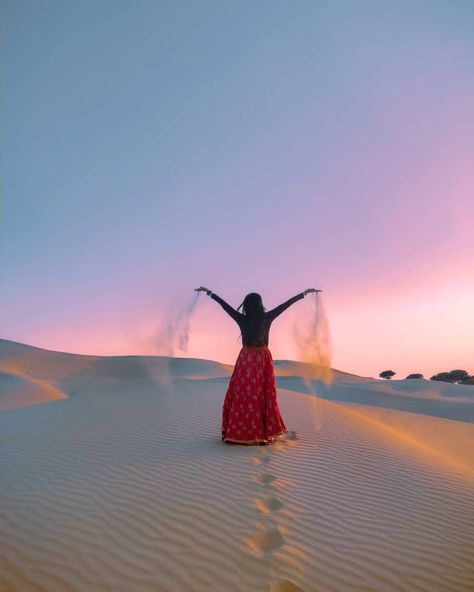 Rajasthan Desert Photography, Rajasthan Desert, Rajasthan Travel, Desert Photography, Jaisalmer, Sand Dunes, Girl Quotes, Travel Photography, Quotes