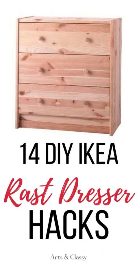 Painting Ikea Dresser, Plain Dresser Makeover, Ikea Kids Dresser, Ikea Rast Hack Nightstand, Ikea Pine Dresser, Ikea Rast Nightstand, Ikea Rast Makeover, Wood Shops, Ikea Dresser Makeover