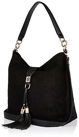 River Island Womens Black tassel front slouchy handbag River Island Handbags Black, River Island Handbags, Wardrobe Building, Handbags Black, Bags And Purses, Black Handbag, Built In Wardrobe, Arm Candy, Black Handbags