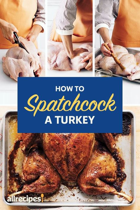 Removing Backbone From Turkey, How To Cook A Flat Turkey, Butterflied Turkey Thanksgiving, Flat Turkey Recipes, How Long To Cook A Spatchcock Turkey In The Oven, Spatchcock Turkey Cooking Times, Splayed Turkey, How To Spatchcock A Turkey, Spatchcock Turkey Breast