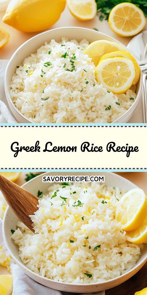 Seeking a simple yet delicious addition to your Mediterranean spread? The Greek Lemon Rice Recipe brings a delightful tang and aroma that enhances any dish. Be sure to save this recipe to your collection of Mediterranean Dinner Ideas for a tasty, memorable dining experience anytime! Mediterranean Dinner Ideas, Lemon Rice Recipe, Mediterranean Rice, Herb Rice, Greek Rice, Greek Lemon Rice, Mediterranean Dinner, Greek Dinners, Savory Recipe