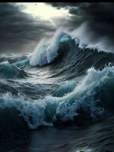 Big Ocean Waves Stormy Sea, Stormy Waves, Ocean Waves Photography, Ocean Landscape Painting, Surf Painting, Wave Drawing, Ocean Storm, Ocean Waves Painting, Sea Storm