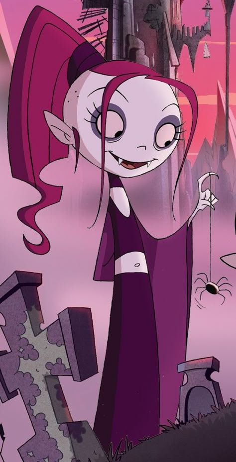 Gothetta School For Vampires, School For Little Vampires, Vampire High School, Vampire Concept Art, School For Vampires, Characters With Purple Hair, Chibi Vampire, Vampire School, Cartoon Vampire