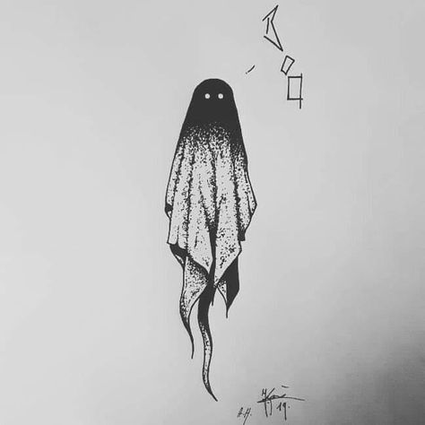 Ghost Tattoo Patchwork, Dark Ghost Tattoo, Small Scary Tattoos Dark Art, Ghost Tattoos Scary, Tattoo Dark Work, Creepy Tattoo Ideas Dark Art, Dark Work Tattoo, Simple Dark Tattoos, Scary Tattoo Designs