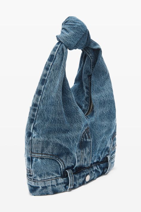 Women's new arrivals | alexanderwang US Official Site Denim Hobo Bag, Ropa Upcycling, Mini Hobo Bag, Jean Bag, Denim Crafts Diy, Sac Diy, Denim Wear, Upcycle Jeans, Denim Crafts