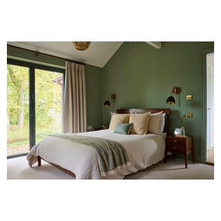 Modern Scandi Home - Scandinavian - Bedroom - Other - by NB Interiors UK | Houzz Arts And Crafts Bedroom, Sage Paint, Interior Paint Finishes, High Curtains, Park Life, Scandi Home, Scandinavian Bedroom, Simple Interior, Bedroom Photos