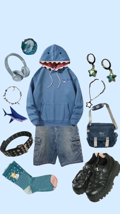 Shark Clothes, Cute School Fits, Silly Clothes, Funky Outfits, Accessories Ideas, Cool Fits, Swaggy Outfits, Vibe Clothes, Really Cute Outfits