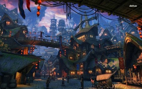 fantasy towns | By rayvon on 2013.08.21 Report Enviroment Art, Zootopia Concept Art, Fantasy Village, Zootopia Art, Chinese Wallpaper, Fantasy Town, Houses Design, China City, Fantasy City