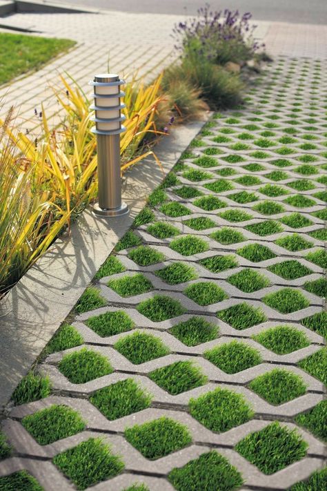 Decorative Landscaping, Pathway Decor, Garden Path Ideas, Grass Pavers, Garden Pathways, Path Ideas, Driveway Landscaping, Garden Paving, Garden Walkway