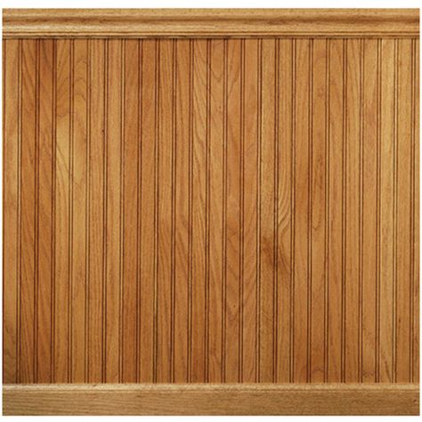 Oak Beadboard Wainscoting, Modern Wainscoting Ideas Bathroom, Old Paneling Makeover, Modern Beadboard Walls, Varnishing Wood, Mid Century Wood Paneling, Beadboard Half Wall, Stained Beadboard, Wainscot Paneling