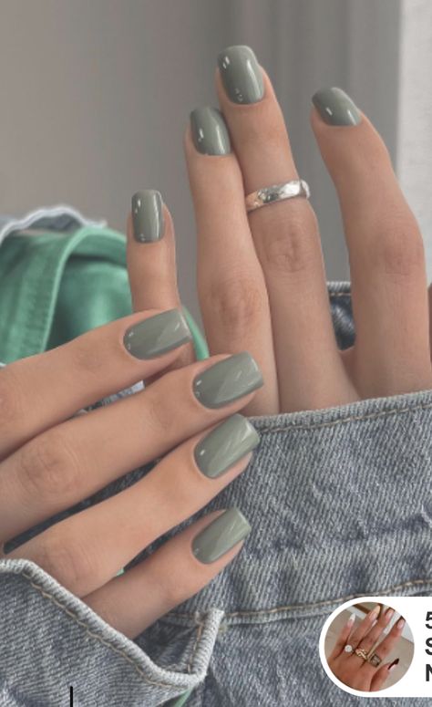 Neutral Green Nails, Neutral Green, Subtle Nails, Mani Pedi, Green Nails, Wedding Looks, Nail Designs, Nail Polish, Nail Art