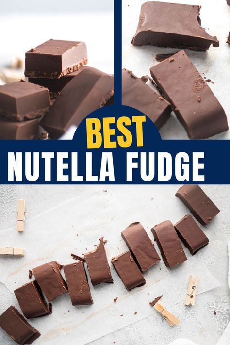 Nutella Recipes Easy Quick, Nutella Fudge 2 Ingredient, Nutella Fudge Recipe, Nutella Deserts, Nutella Treats, Fantastic Fudge, Best Nutella Recipes, Marshmallow Fluff Fudge, 2 Ingredient Fudge