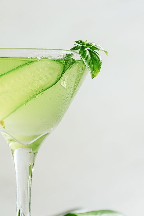 Cucumber Basil Martini Recipe Cucumber Basil Martini, Broccoli Cheese Soup With Velveeta, Slow Cooker Broccoli Cheese Soup, Basil Martini, Cucumber Martini, Cucumber Basil, Slow Cooker Broccoli, Cream Of Celery, Classic Martini