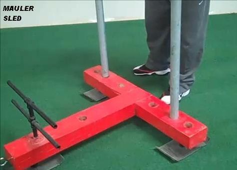 Homemade Push Pull Mauler Sled | DIY Strength Training Gear|DIY Fitness|DIY Training|Make Strength Equipment Diy Exercise Equipment, Home Made Gym, Crossfit Equipment, Diy Fitness, Diy Gym Equipment, Kettle Bells, Diy Gym, Diy Workout, Diy Home Gym