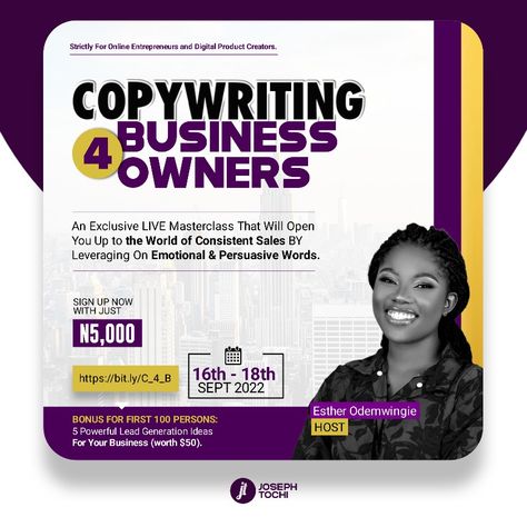 Online Training Flyer Design, Class Poster Design, Course Flyer, Persuasive Words, Copywriting Business, Flyer Inspiration, Class Poster, Social Media Branding Design, Social Media Advertising Design