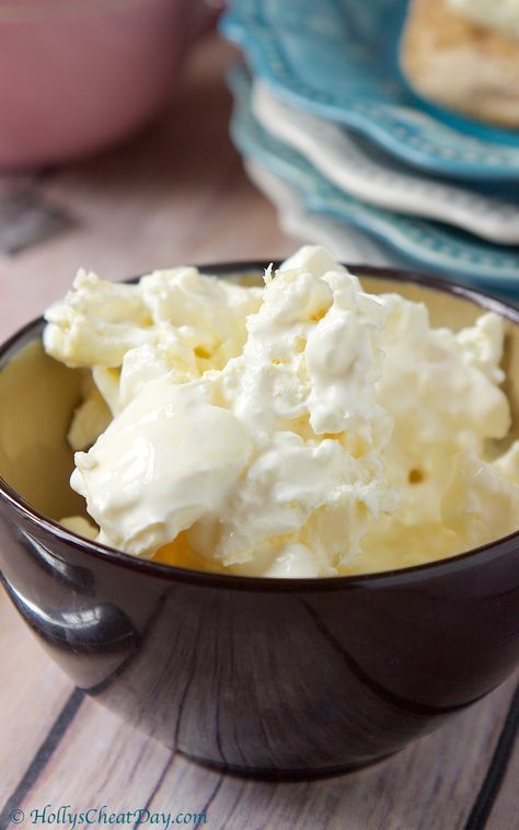 Crockpot Devonshire Cream - HOLLY'S CHEAT DAY Clotted Cream Recipes, Devonshire Cream, Tea Time Food, Tea Party Food, British Baking, Cream Tea, Clotted Cream, Crumpets, Irish Recipes