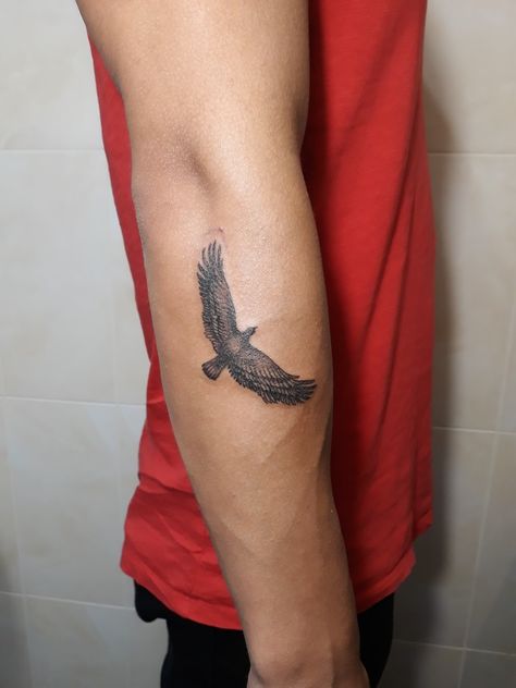 Small Eagle Tattoo Men Forearm, Forearm Tattoo Men Eagle, Eagle And Sun Tattoo, Eagle Small Tattoo, Tatoos Men Arm Small Simple, Simple Tattoos Men Forearm, Small Eagle Tattoo Men, Simple Forearm Tattoo Men, Mens Simple Tattoos