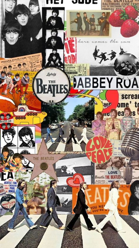 #thebeatles #music #wallpaper Beatles Collage, Beatles Party, Beatles Wallpaper, 70’s Aesthetic, Beatles Poster, John Lennon Paul Mccartney, Beatles Love, Beatles Photos, Beatles Fans